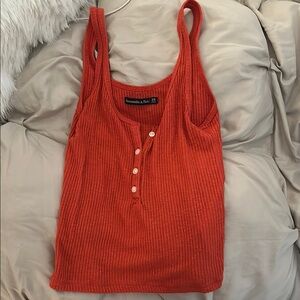 Abercrombie & Fitch Orange/Red Ribbed Tank Top